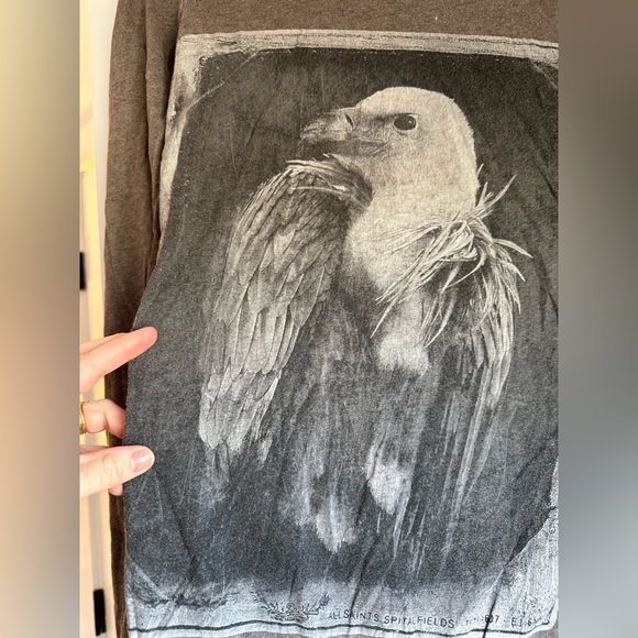 All Saints Spitalfields Patriot Long Sleeve Tee - Picture 2 of 3